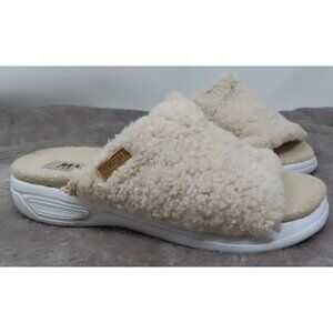 Kenneth Cole Reaction Women 5 Cream Slippers Four Cozy Slide Soft Plush Open Toe